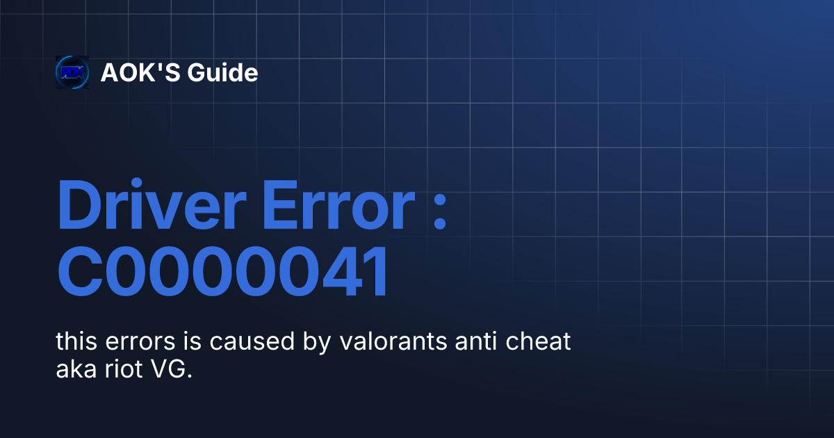 driver-error-c0000041-aok-s-guide